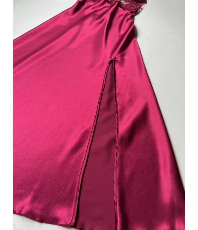 Imported™ Long Slit Silk Nighty Set (5 Pieces)