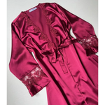 Imported™ Long Slit Silk Nighty Set (5 Pieces)