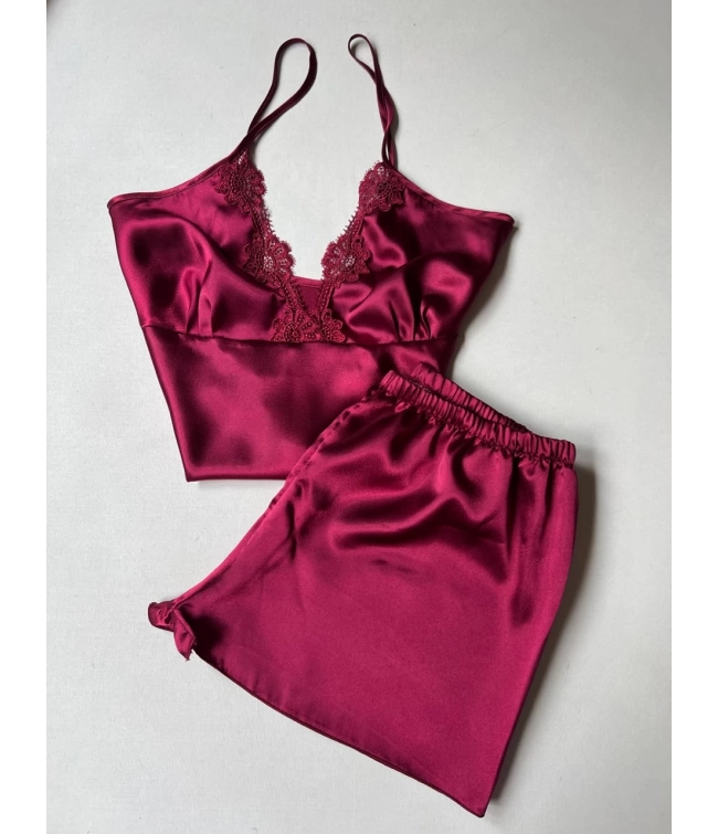 Imported™ Long Slit Silk Nighty Set (5 Pieces)