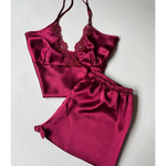 Imported™ Long Slit Silk Nighty Set (5 Pieces)