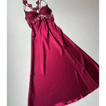 Imported™ Long Slit Silk Nighty Set (5 Pieces)