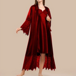 Imported™ Long Slit Silk Nighty Set (2 Pieces)